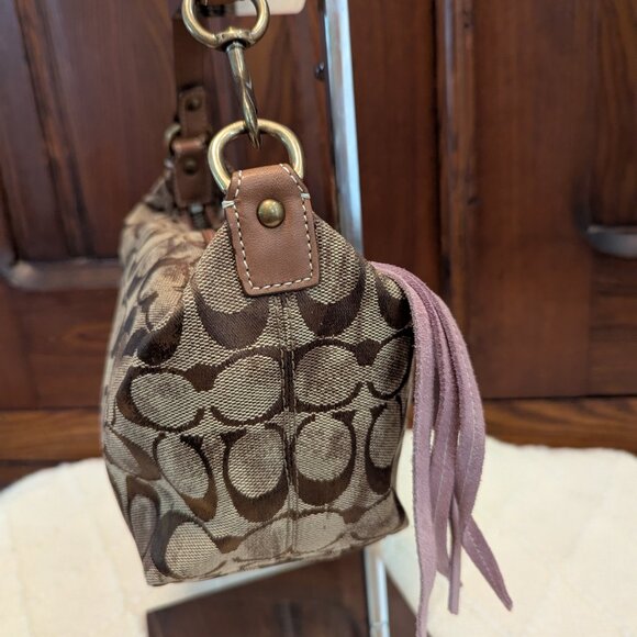 Coach Y2K Mini Bag Brown Signature w/ Brown Suede, Brown Leather B06K-40002 - Picture 4 of 11